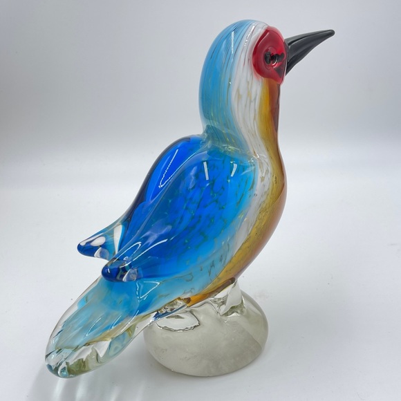 Gorgeous multicolored blown art glass hummingbird 7.5” tall - Picture 3 of 11